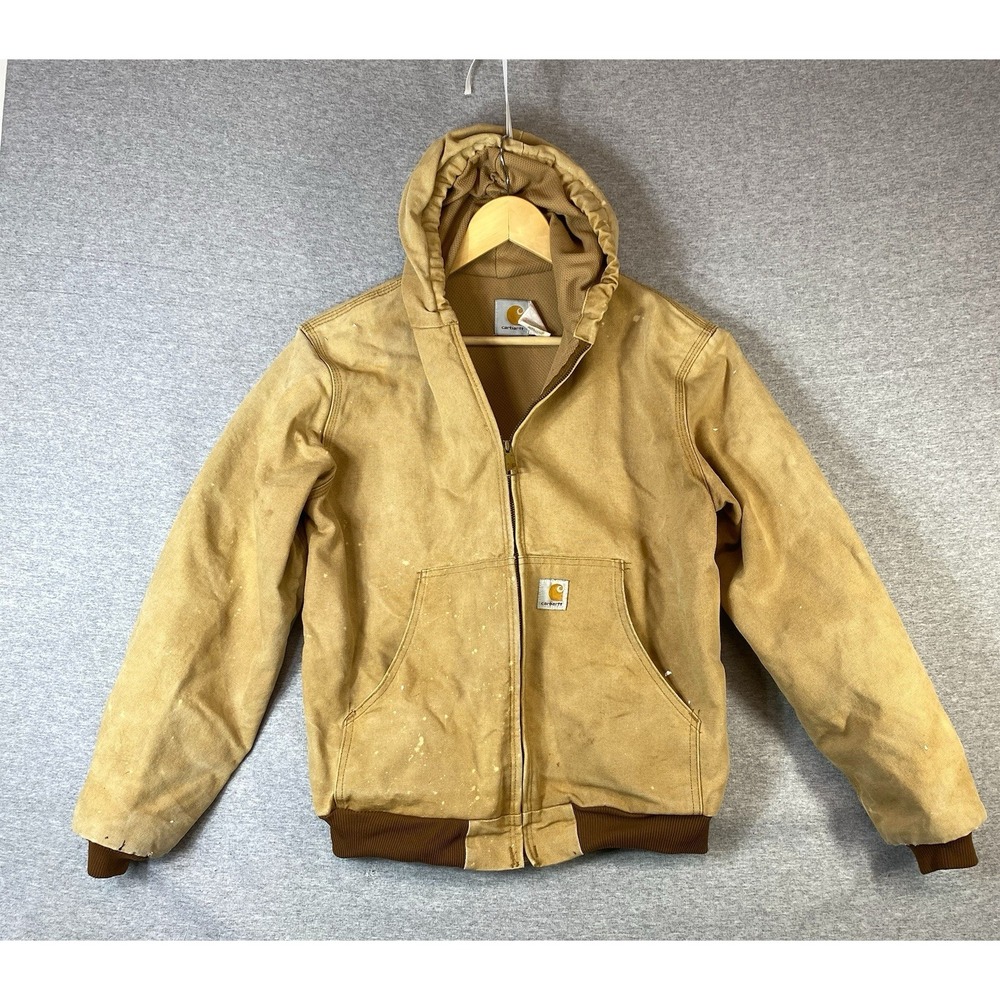 Carhartt Youth XL Jacket Y05 BRN Style Active Jacket Brown Canvas Distress Y2K